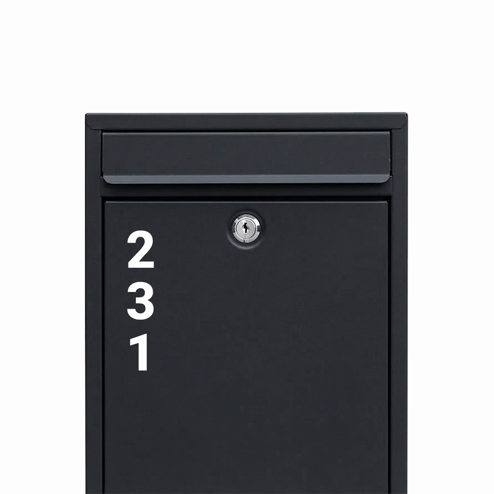 Brievenbus sticker met eigen huisnummer horizontaal