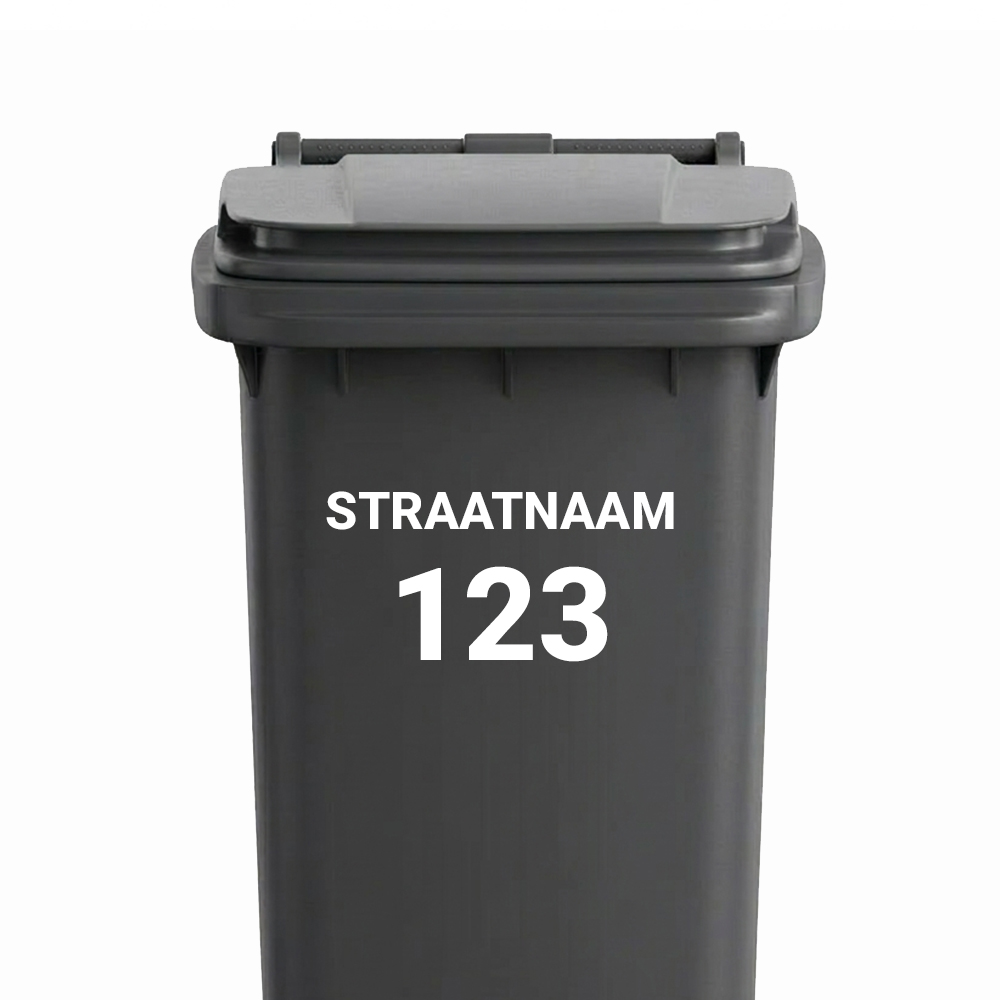 Straatnaam + Huisnummer - Container / Kliko sticker
