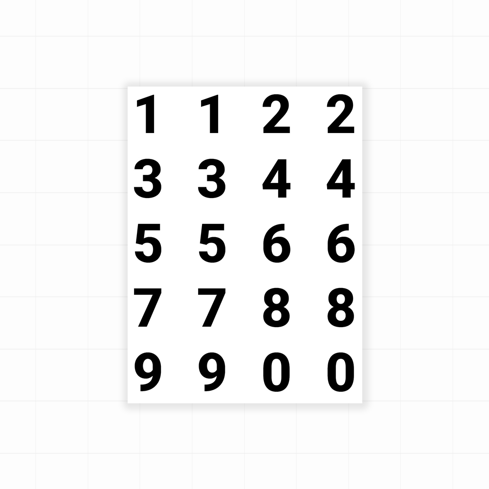 Standaard plakcijfers - Alle cijfers (2x) cijfer stickers