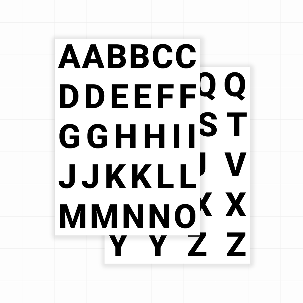 Standaard plakletters - Compleet alfabet (2x) letter stickers