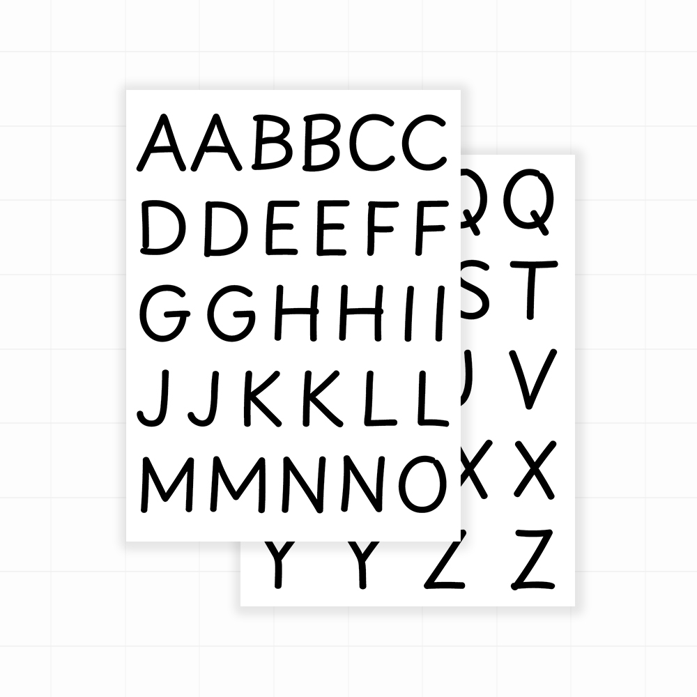 Handschrift plakletters - Compleet alfabet (2x) letter stickers