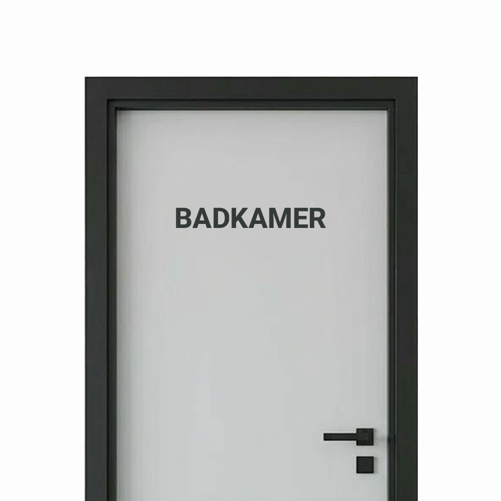 Badkamer deursticker - Strakke letters