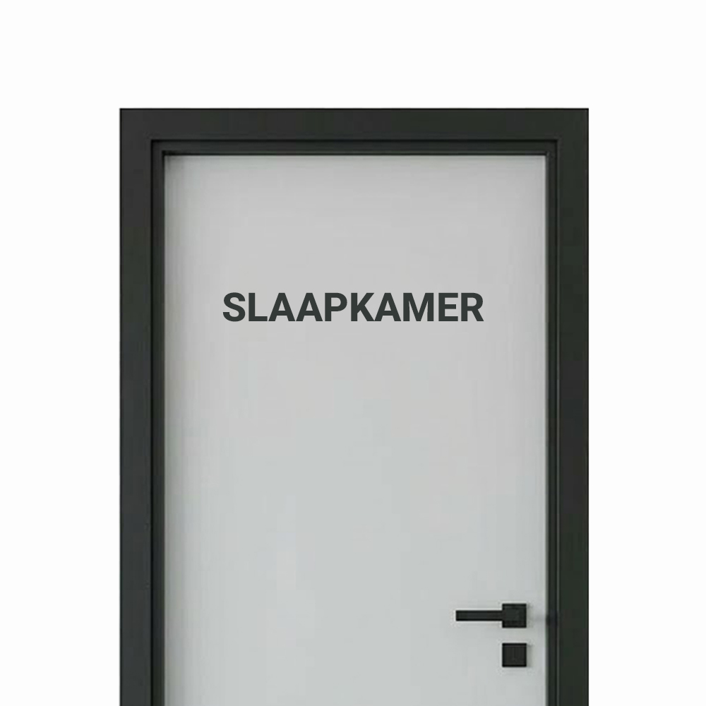 Slaapkamer deursticker - Strakke letters