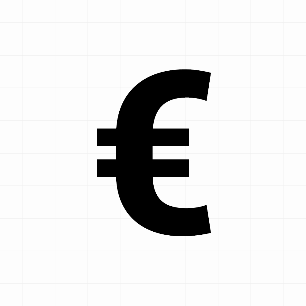 Euroteken sticker - Losse plakletter