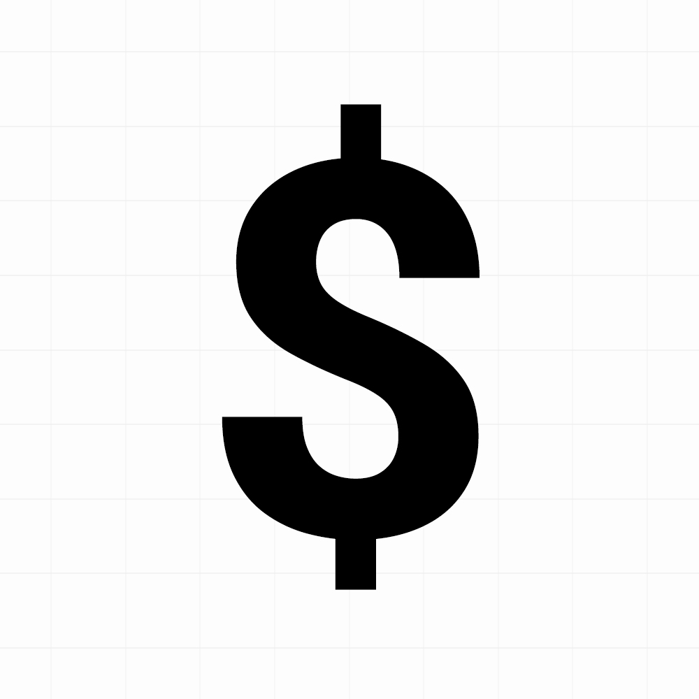 Dollarteken sticker - Losse plakletter