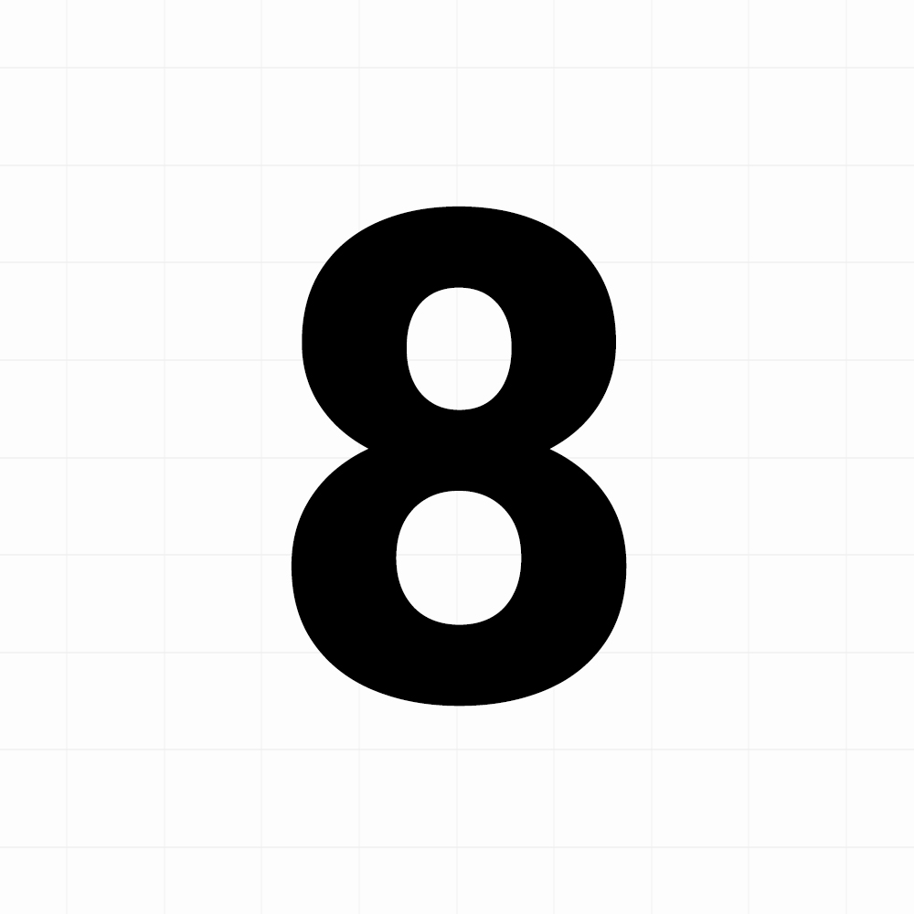 Cijfer sticker: 8 - Losse plakcijfer