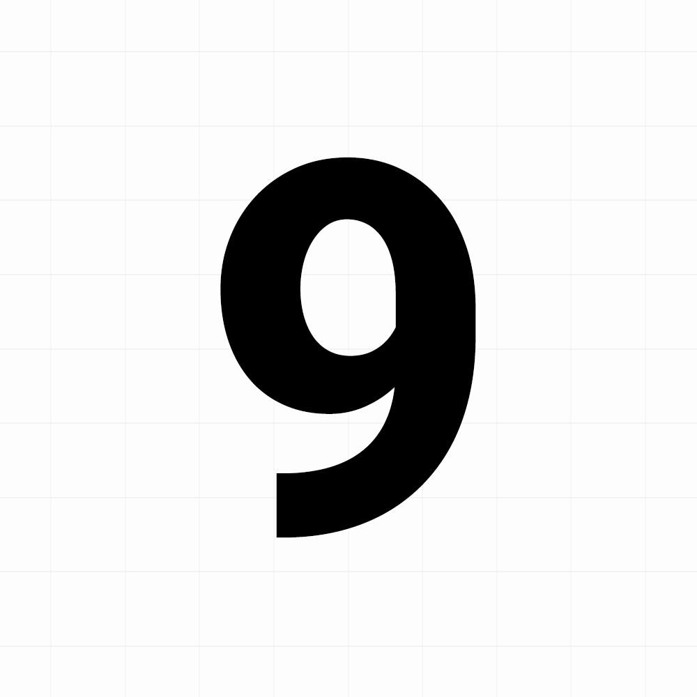 Cijfer sticker: 9 - Losse plakcijfer