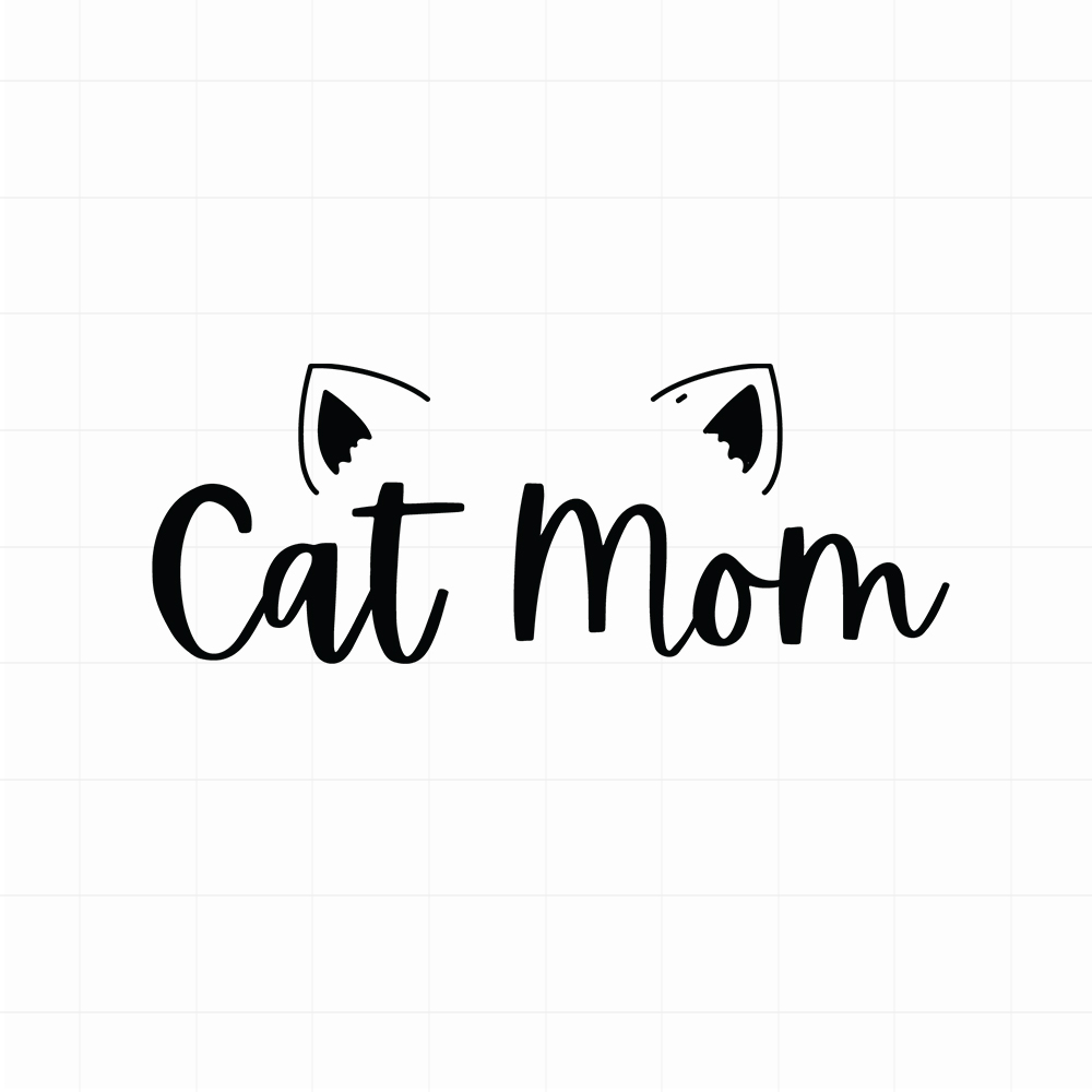 Cat mom met oren sticker - Leuke kattensticker
