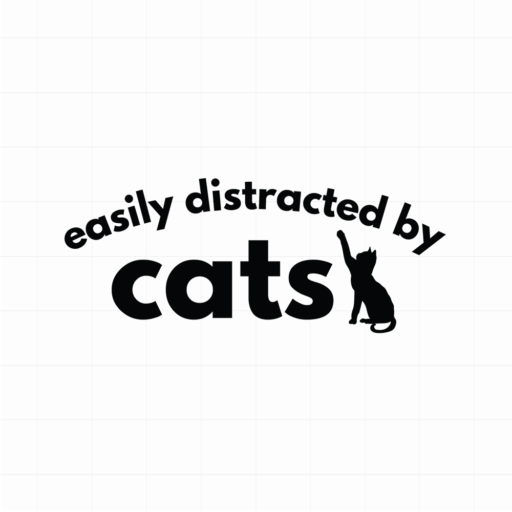 Easily distracted by cats sticker - Leuke kattensticker