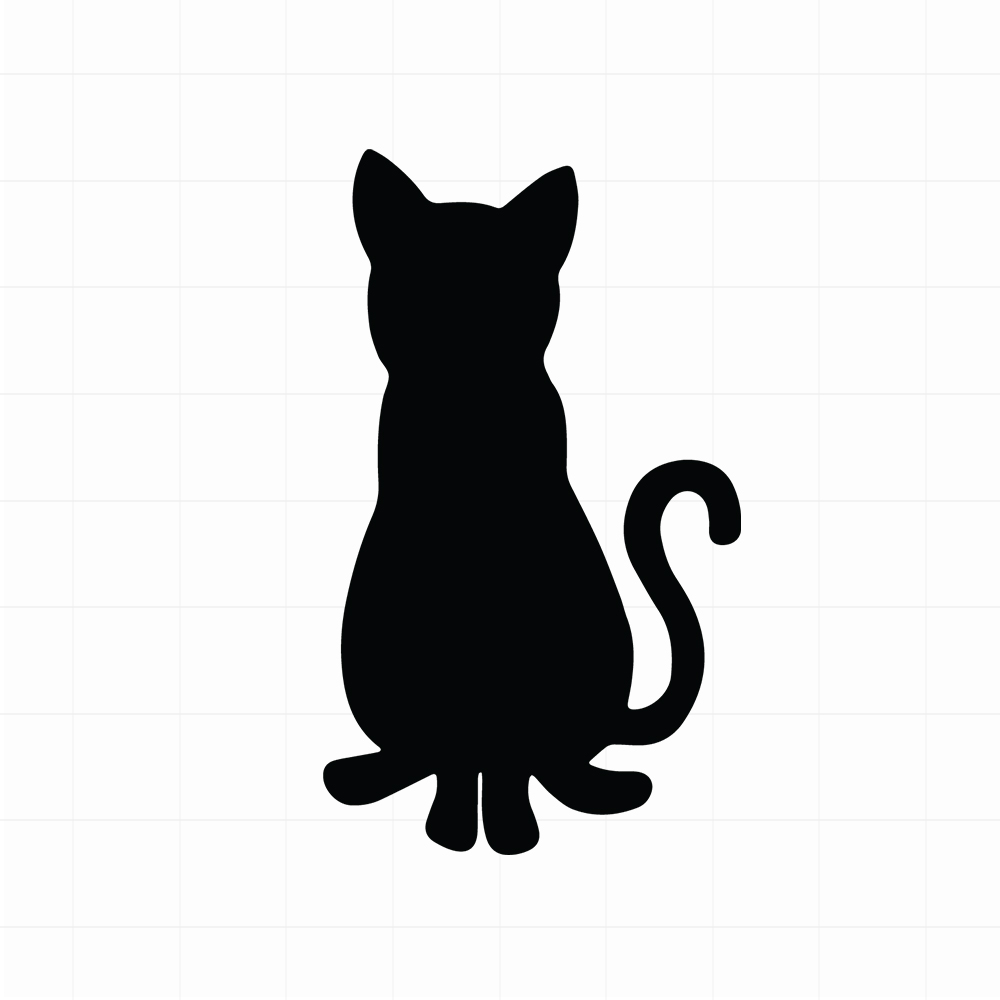 Zittende kat silhouette sticker - Leuke Kattensticker