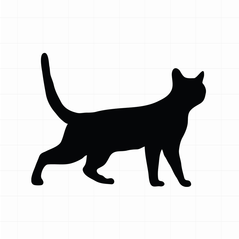 Sluipende kat silhouette sticker - Leuke kattensticker