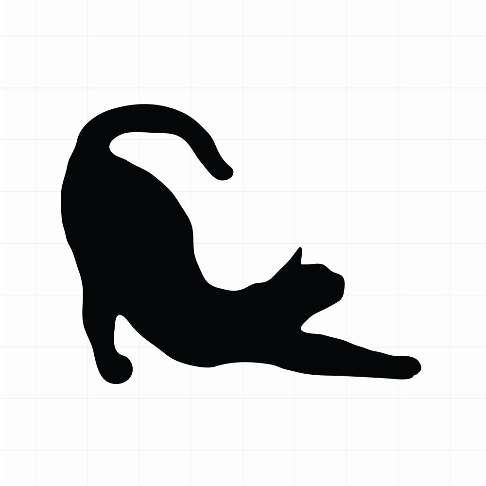 Strekkende kat silhouette sticker - Leuke kattensticker