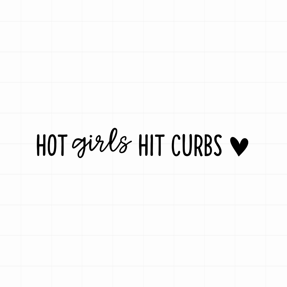 Hot girls hit curbs sticker - Leuke autospiegel sticker