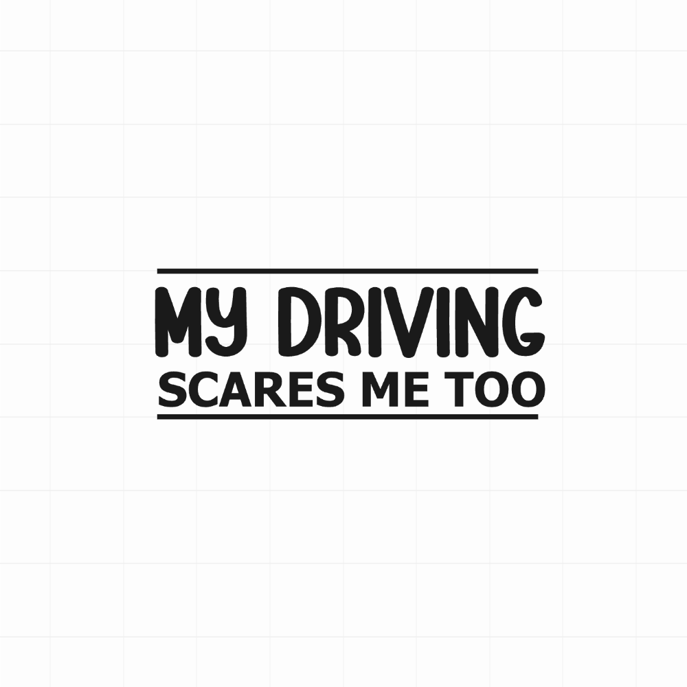 My driving scares mee too 2 - Leuke & grappige autosticker