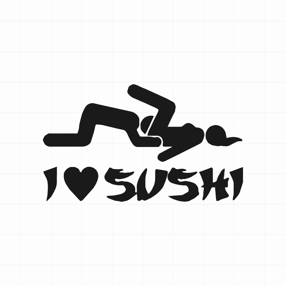 I love sushi - Leuke & grappige autosticker