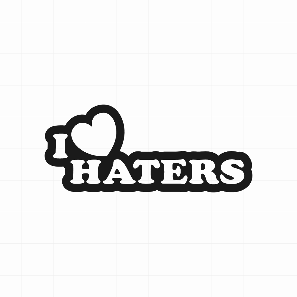 I love haters - Leuke & grappige autosticker