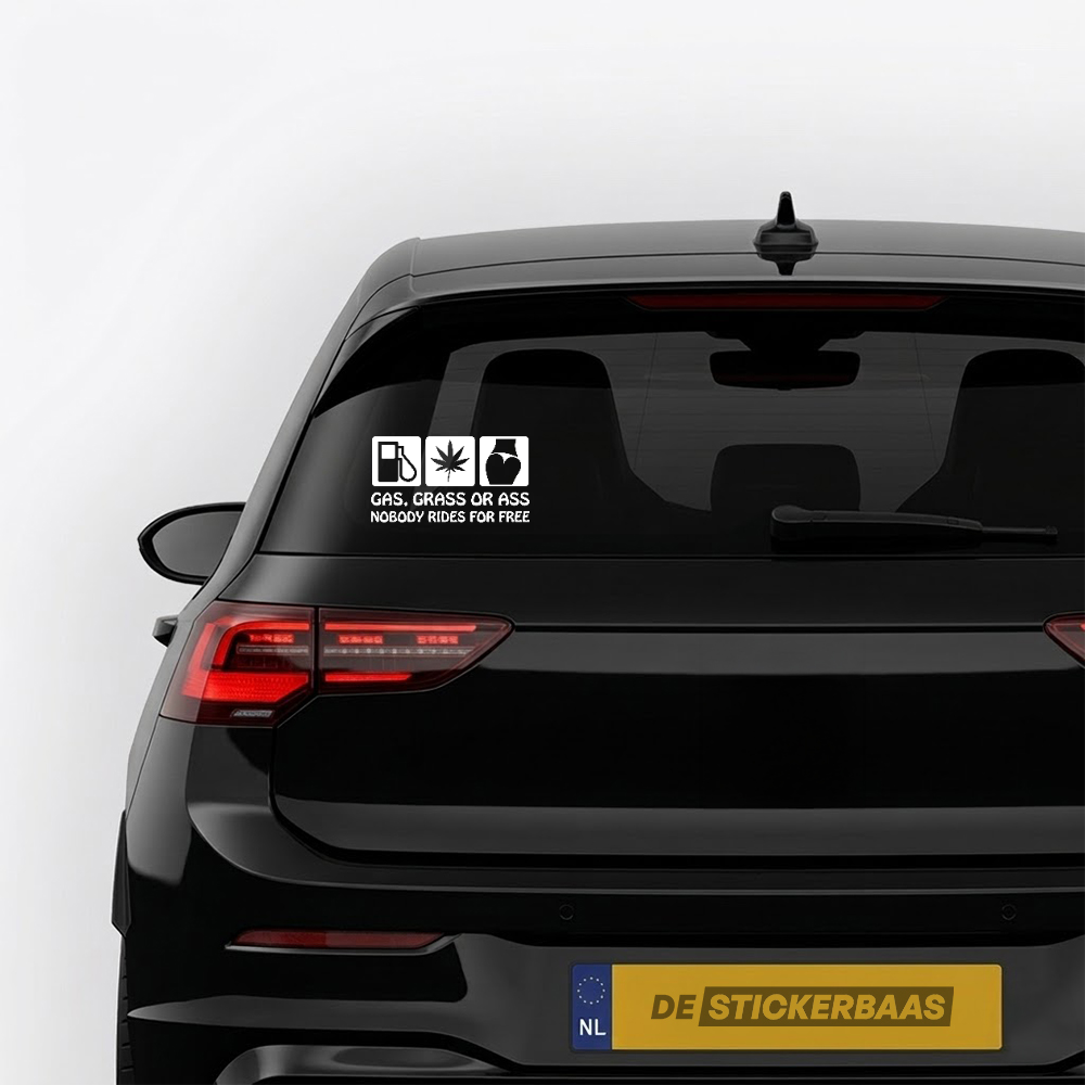 Gass, Grass or Ass - Leuke & grappige autosticker - afbeelding 2