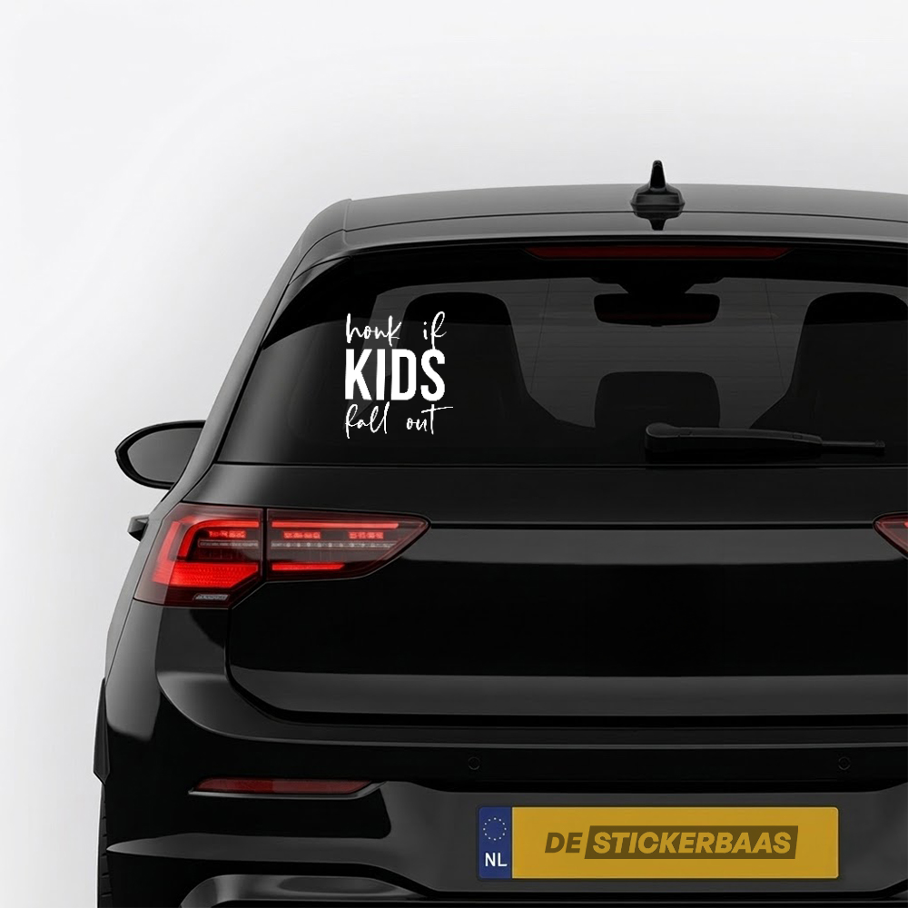 Honk if kids fall out - Leuke & grappige autosticker - afbeelding 2