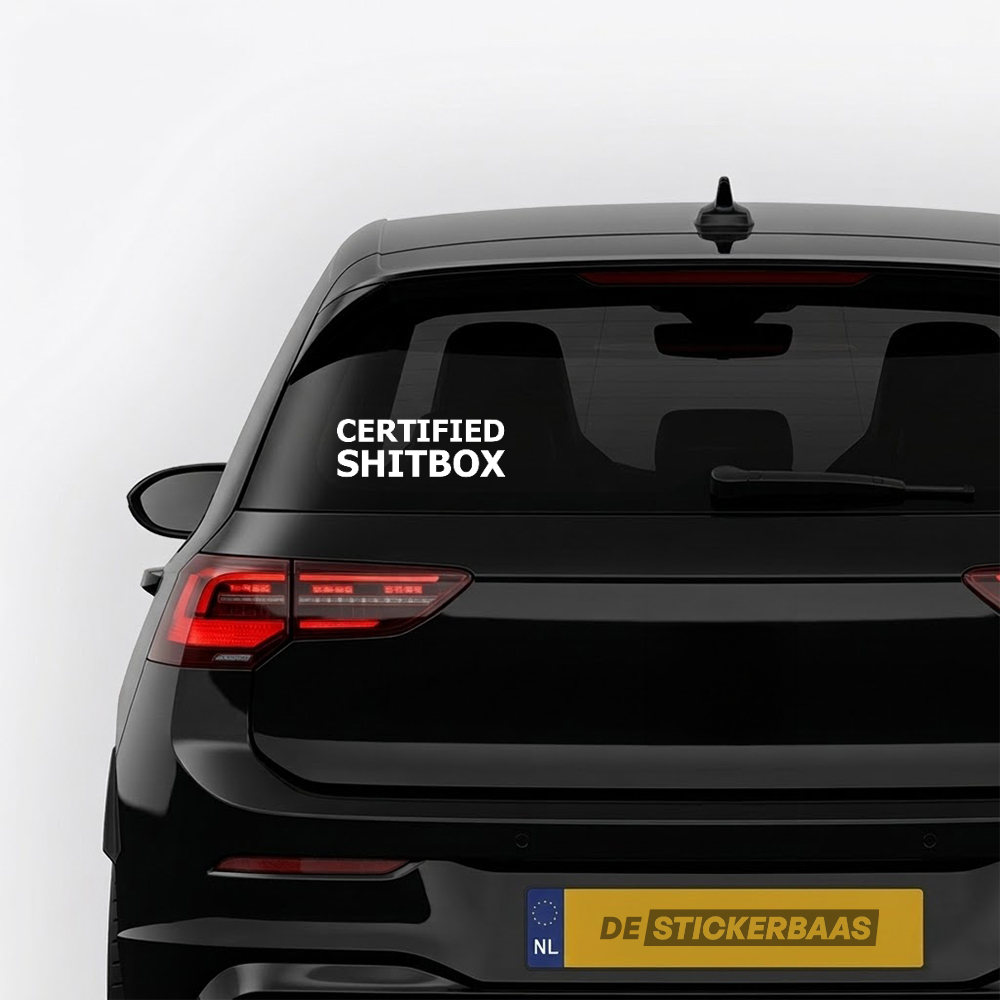 Certified shitbox - Leuke & grappige autosticker - afbeelding 2