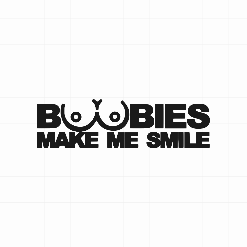 Boobies make me smile - Leuke & grappige autosticker