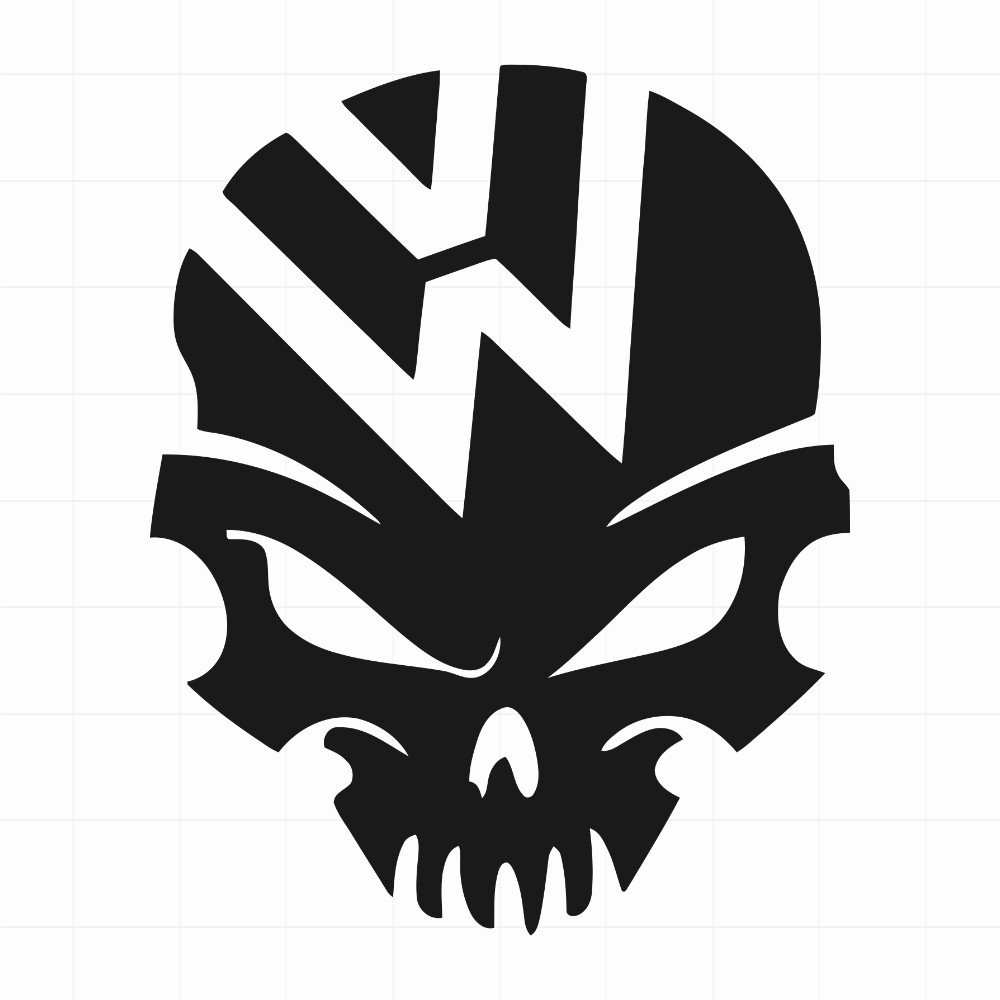 VW Skull - Leuke & grappige autosticker