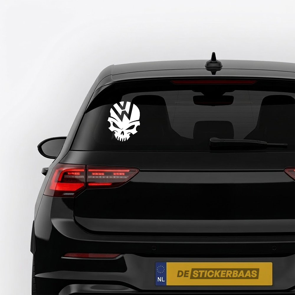 VW Skull - Leuke & grappige autosticker - afbeelding 2